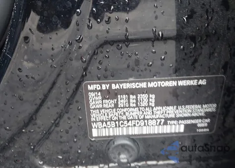 2015 BMW 535I z USA, uszkodzony, nr VIN WBA5B1C54FD918877